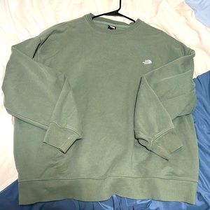 Army Green North Face Crewneck